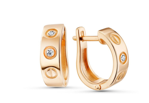 Серьги из серебра с фианитом