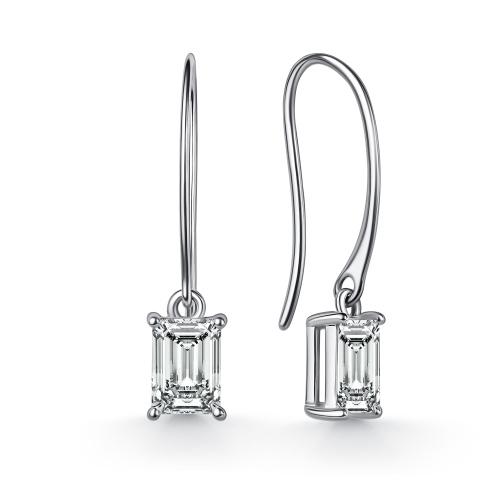 Серьги из серебра с фианитами