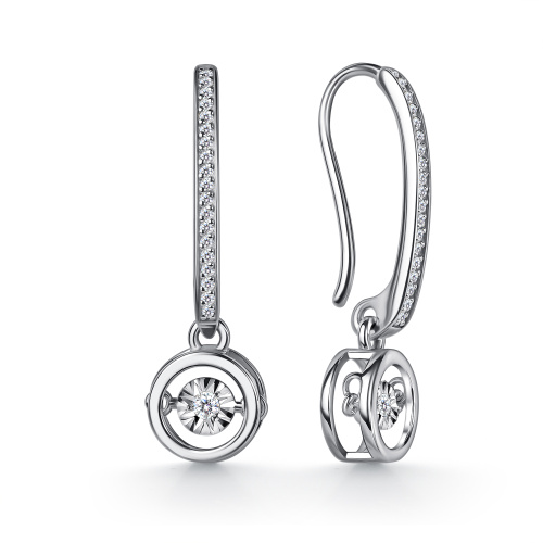 Серьги из серебра с фианитами