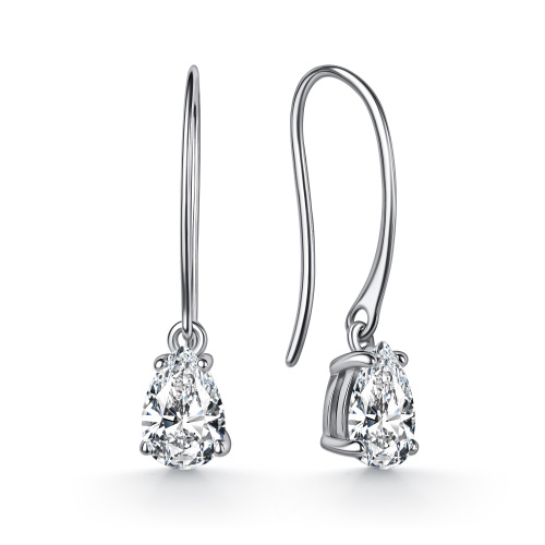 Серьги из серебра с фианитами